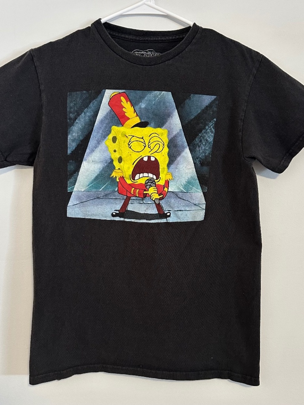 SpongeBob Band Geeks Meme Graphic Print T-Shirt Small Black Y2K Short Sleeve